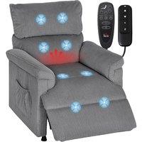 HOMCOM Massage Recliner with Quiet Motor, Power Reclining Chair, Grey | Size: Armchair
