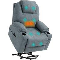 HOMCOM Riser & Recliner Chair with Vibration Massage Heat Quick Assembly in Dark Grey