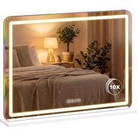 HOMCOM Vanity Mirror with Lights & Bluetooth Speaker, 80 x 60 cm, White | Size: 80 x 60 cm