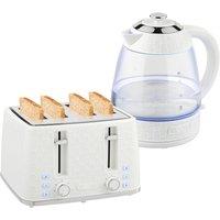 HOMCOM Kettle & Toaster Set with Strix Thermostat, Crumb Tray, Cream