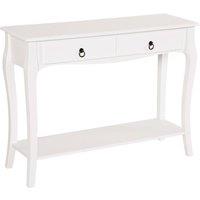 HOMCOM Console Table Dressing Desk Stunning Kitchen Hall 2 Drawers in White