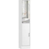 Kleankin Tall Mirrored Bathroom Cabinet Bathroom Storage Cupboard Tallboy Unit in White