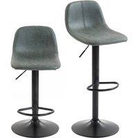 HOMCOM Bar Stools Set of 2, Modern Swivel Barstools for Dining Room, Green