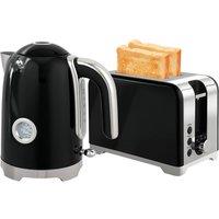 HOMCOM Kettle & Toaster Set with Temperature Gauge, Crumb Tray, Black | Size: 2 Pack