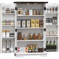 HOMCOM Kitchen Cupboard Pantry Cabinet with Adjustable Shelves White