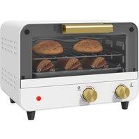 HOMCOM Small Toaster Oven, 12L Mini Countertop Oven with Glass Door, White