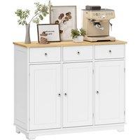 HOMCOM Modern Sideboard Buffet Cabinet with Adjustable Shelves & Drawers in White