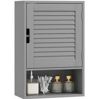 HOMCOM Bathroom Cabinet, Wall Mounted Cabinet with Adjustable Shelves, Grey | Size: W600mm x H600mm