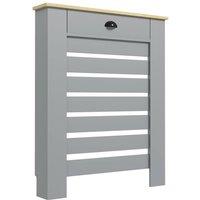 HOMCOM Radiator Cover with Drawer, Horizontal Slat, 78cm, Grey