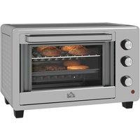 HOMCOM 30L Mini Oven with Adjustable Temperature, 60 Min Time 1600W, Silver