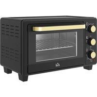 HOMCOM Mini Oven 16L Countertop Oven w/ Adjustable Temp Timer 1400W, Black