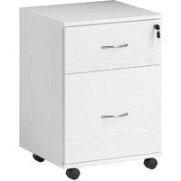 HOMCOM Pedestal Office Mobile Filing Cabinet 2 Drawer White