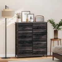 HOMCOM Fabric Chest of Drawers, Drawer Dresser for Bedroom in Black | Size: Large