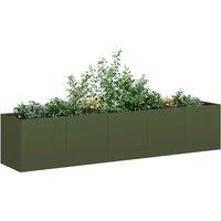 Berkfield Home Planter Olive Green 200x40x40 cm Cold-rolled Steel | Size: 200 x 40 x 40 cm