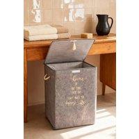 WOVCOR Felt Lidded Laundry Basket 55x41x30 Cm in Grey | Size: 55 x 41 x 30 cm