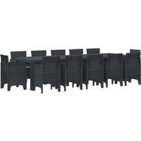 Berkfield Home 13 Piece Garden Dining Set with Cushions Anthracite Poly Rattan