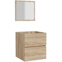 Berkfield Home Bathroom Cabinet with Mirror Sonoma Oak Engineered Wood in Brown