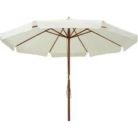 Berkfield Home Outdoor Parasol with Wooden Pole 330 cm Sand White