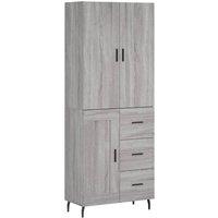 Berkfield Home Highboard Grey Sonoma 69.5x34x180 cm Engineered Wood