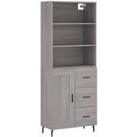 Berkfield Home Highboard Grey Sonoma 69.5x34x180 cm Engineered Wood