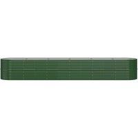 Berkfield Home Garden Raised Bed Powder-coated Steel 440x80x68 cm Green | Size: 440 x 80 x 68 cm