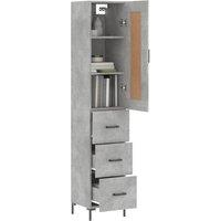 Berkfield Home Highboard Concrete Grey 34.5x34x180 cm Engineered Wood