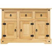 Berkfield Home Sideboard Corona Brown 112x43x78 cm Solid Wood Mexican Pine in Light Brown | Size: 112 x 43 x 78 cm