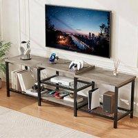 London Boutique TV Stand for TVs Up to 75 Entertainment Center Media Console USB Port in Grey