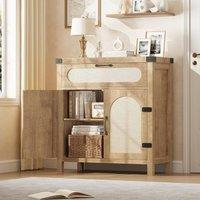 London Boutique Sideboard Storage Cabinet Kitchen Buffet w/ Drawer Boho Bar Cabinet in Natural