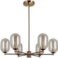 Netlighting Perano Multi Arm Pendant Ceiling Light Antique Bronze 6xG9 in Brown