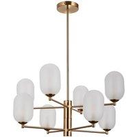 Netlighting Perano Multi Arm Pendant Ceiling Light Antique Bronze Opal Shade 8xG9 in Brown