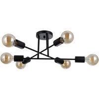 Netlighting Formio Multi Arm Semi Flush Ceiling Lamp Matt Black 6xE27