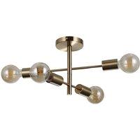Netlighting Piansi Multi Arm Semi Flush Ceiling Lamp Honey Brass 4xE27 in Gold