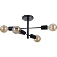 Netlighting Piansi Multi Arm Semi Flush Ceiling Lamp Matt Black 4xE27