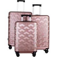 JLY 3-Piece Hardshell Luggage Set with TSA Lock & Spinner Wheels in Rose Gold | Size: 1 Pack