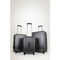 JLY 3 Piece Suitcase Set with Built-in Cupholder, Lightweight Luggage in Black | Size: 3 Pack