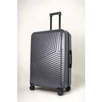 JLY Large Suitcase 28' Inch Hard Shell Checked Luggage - Lightweight, Durable with Built-in Cupholder, TSA Lock, Dual Spinner Wheels in Dark Grey