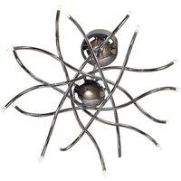 Netlighting Aire Telescopic Pendant Chrome 16 Light G4 Waved Arms in Silver