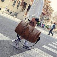 FLAVORA Brown Large Leather Travel Duffle Holdall Bag | Size: 0.6m2