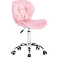 KORVIXA PU Leather Cushioned Vanity Chair Adjustable Computer Desk Chair in Pink | Size: 100 cm x 100 cm