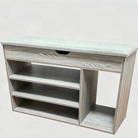 KORVIXA Shoe Bench with Cushion Seat & Shoe Hallway Storage Rack Organiser in Grey | Size: 100 cm x 100 cm