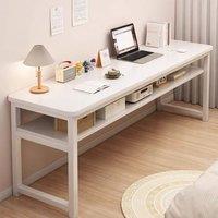 KORVIXA 2Tier White Wood EndOfRow Sofa Desk Rear Storage Shelf | Size: 100 cm x 100 cm