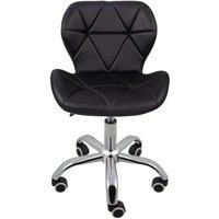KORVIXA Black Small Cushioned Swivel Office Chair Computer Desk Chair | Size: 100 cm x 100 cm