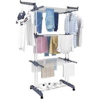 Kelvenix Folding Clothes Airer Heavy Duty, Indoor Outdoor Laundry Drying Rack in Grey | Size: 0.6m2