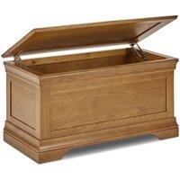 FORGEVIO Bedding Blanket Box French Louis Oak Ottoman Solid Bedroom in Light Oak | Size: 0.6m2