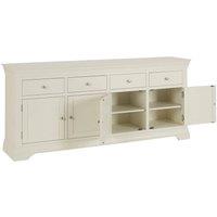 FORGEVIO Sideboard 4 Drawer 4 Door Wilmslow White Painted Extra Large in Cream | Size: 0.6m2