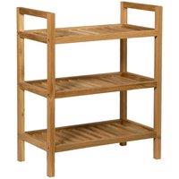FORGEVIO Shoe Storage Rack, 3 Tier Stackable Oak Wood Organiser in Light Oak | Size: 500mm
