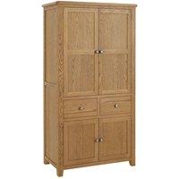 FORGEVIO Pantry Cupboard Cotswold Rustic Smoked Oak Double Kitchen in Light Oak | Size: 0.6m2