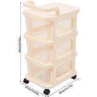 FORGEVIO 3 Tiers-Mobile Organizer Shelf Storage in Beige | Size: 500mm