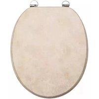PAWNORA TOILET SEAT Beige Marble Stone Effect Wooden